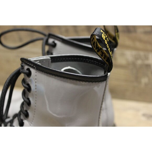 Dr. Martens‎ women's 1460 8-eye gray patent leather lamper boots 6 - Picture 16 of 16